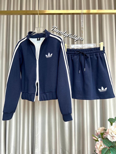 MINA Women Track Co-Ord Suits Jacket with Mini Skirts